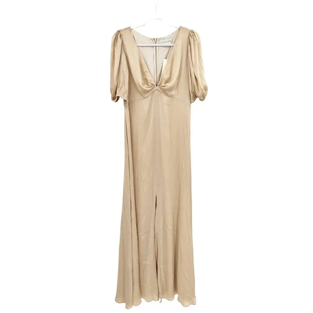 Sachin & Babi Alli Gown in‎ Champagne Size 8 NWT